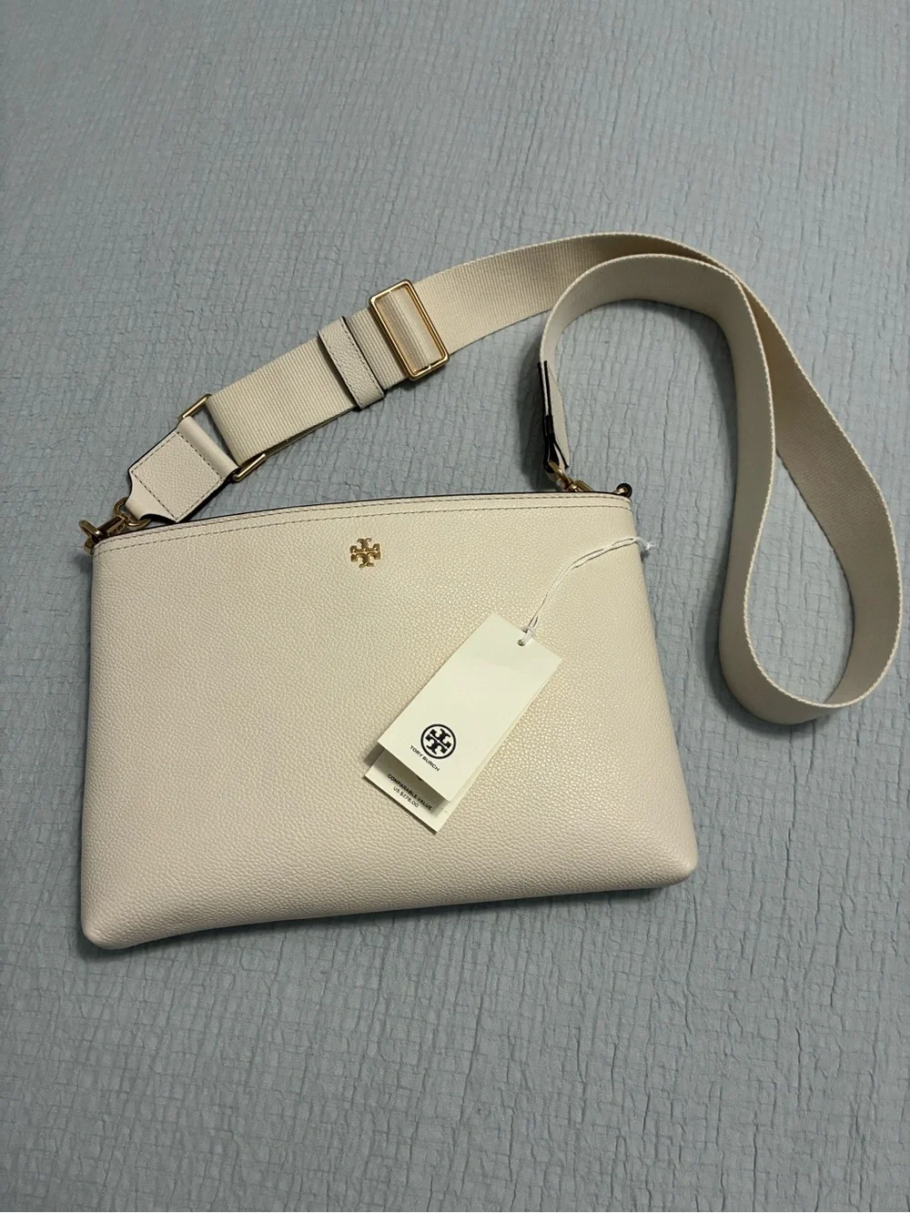 Tory Burch Cream Crossbody Bag with Wide Strap $278.